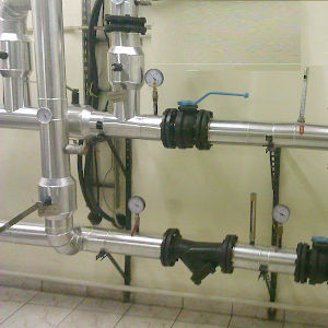 Работы по окожушке систем отопления и водоснабжения бизнес центра Головинская слобода