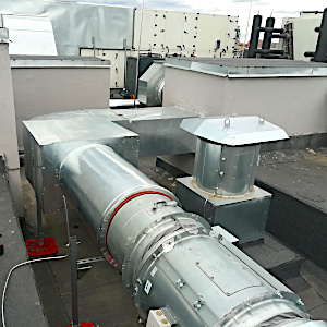 Монтаж защитного кожуха на воздуховоды